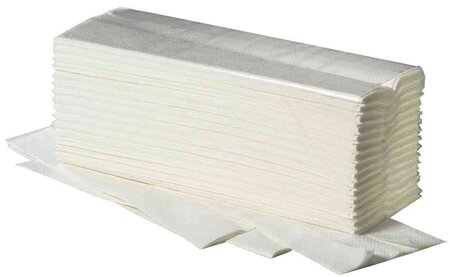 Carton 20 x 150 feuilles Papier essuie-mains 25x23 cm Pli en V Blanc FRIPA