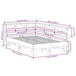 vidaXL Lit bibliothèque sans matelas blanc 120x190 cm bois pin massif