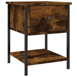vidaXL Tables de chevet 2Pièces chêne fumé 34x35 5x45cm bois d’ingénierie