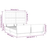 vidaXL Cadre de lit avec tête de lit marron foncé 140x200 cm Tissu