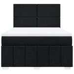 vidaXL Sommier à lattes de lit avec matelas Noir 160x200 cm Tissu