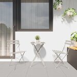 vidaXL Ensemble bistro pliant 3 Pièces Beige Acier