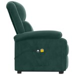 vidaXL Fauteuil de massage Vert foncé Velours