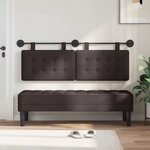 vidaXL Tête de lit suspendue Avec lumière LED Marron foncé Tissu