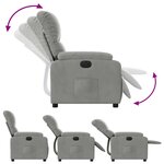vidaXL Fauteuil inclinable électrique gris clair tissu microfibre