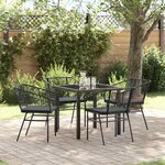 vidaXL Ensemble de salle à manger pour jardin 5 Pièces Noir polyrotin
