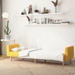 vidaXL Canapé-lit à 2 places Jaune Tissu