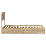 vidaXL Lit de Rangement Chêne Sonoma 100 x 200 cm Bois d'ingénierie