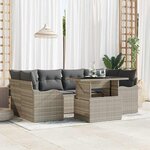 vidaXL Ensemble de canapé de jardin 7 Pièces Gris clair 100 x 55 x 73 cm