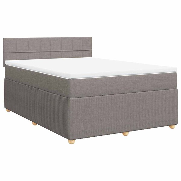 vidaXL Sommier à lattes de lit avec matelas Taupe 140x190 cm Tissu
