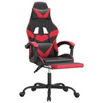 vidaXL Chaise de jeu avec repose-pied Noir et rouge Similicuir