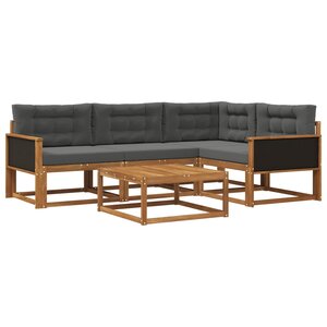 vidaXL Ensemble de canapés d'extérieur 5 Pièces Naturel et Anthracite