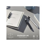 Parker im essentiel stylo plume  noir mat  plume moyenne  encre bleue  coffret cadeau
