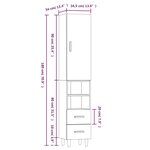 Vidaxl buffet haut blanc brillant 34 5x34x180 cm bois d'ingénierie