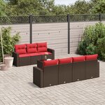 vidaXL Salon de jardin 8 Pièces avec coussins marron résine tressée