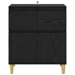 vidaXL Buffet avec tiroir Chêne noir 60 x 35 x 70 cm Bois d'ingénierie
