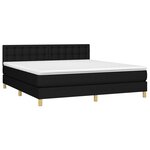 vidaXL Sommier à lattes de lit avec matelas LED Noir 180x200 cm Tissu