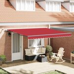 vidaXL Auvent Rétractable with Rouge 400 × 350 cm tissu