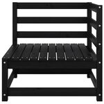 vidaXL Canapé 2 places de jardin avec coussins Noir Bois de pin massif