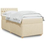 vidaXL Sommier à lattes de lit avec matelas Crème 80x200 cm Tissu