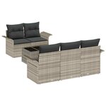 vidaXL Ensemble de canapé de jardin 6 Pièces Gris clair 55 x 55 x 37 cm