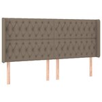 vidaXL Tête de lit avec oreilles Taupe 203x16x118/128 cm Tissu