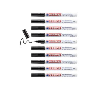 Marqueur Permanent Peinture brillante 780 Noir Pointe Extra Fine 0 8 mm x 10 EDDING