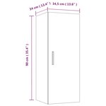 vidaXL Armoire murale Chêne fumé 34 5x34x90 cm Bois d'ingénierie