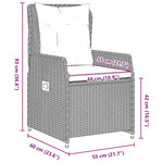 vidaXL Ensemble de salle à manger de jardin 5 pièces gris clair en rattan poly de