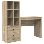 vidaXL Bureau avec rangement 2 Pièces Chêne Sonoma 90 x 40 x 76 cm