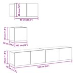 vidaXL Ensemble meuble TV 3 Pièces Bois Ancien Bois d'ingénierie