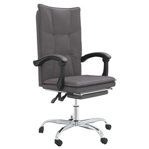 vidaXL Fauteuil inclinable de bureau Gris Similicuir