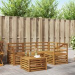 vidaXL Ensemble de canapés d'extérieur 5 Pièces Naturel