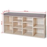 vidaXL Banc de rangement à chaussures 10 compartiments Couleur chêne