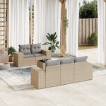 vidaXL Salon de jardin avec coussins 6 Pièces beige résine tressée