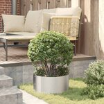 vidaXL Cache-pot de jardin Argent 40 x 40 x 20 cm Acier inoxydable