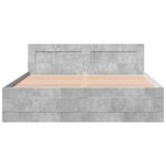 vidaXL Cadre de lit avec tête de lit gris béton 150x200 cm
