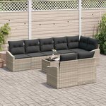 vidaXL Ensemble de canapé de jardin 9 Pièces Gris clair polyrotin
