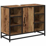 vidaXL Ensemble de mobilier de salle de bain 4 Pièces Bois Ancien