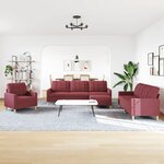 vidaXL Ensemble de canapés 4 Pièces avec repose-pied rouge bordeaux tissu