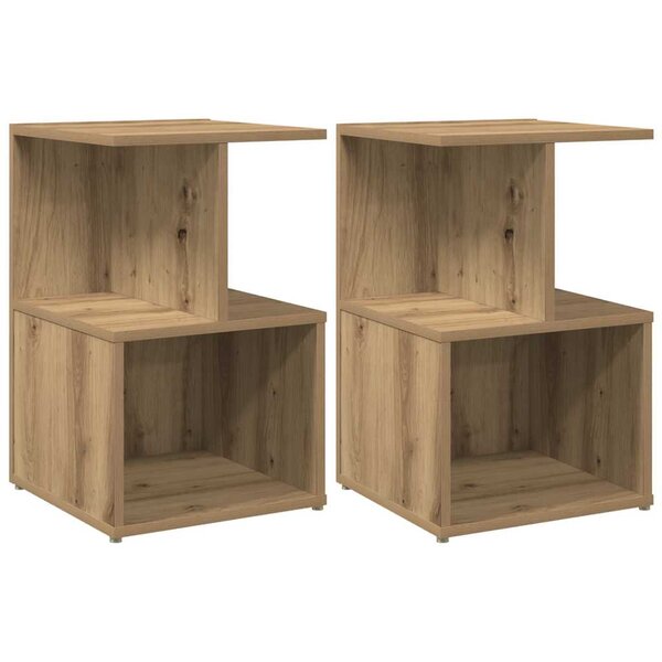 vidaXL Tables de chevet 2 Pièces chêne artisanal 35x35x55 cm