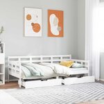 vidaXL Lit de jour et tiroirs sans matelas blanc 90x190 cm bois massif