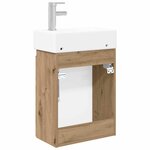 vidaXL Meuble de salle de bain avec robinet Chêne artisanal
