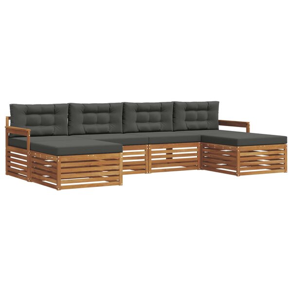 vidaXL Ensemble de canapés d'extérieur 6 pc Naturel et Anthracite