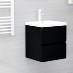 vidaXL Armoire d'évier avec lavabo intégré noir bois d'ingénierie