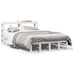 vidaXL Cadre de lit sans matelas blanc 160x200 cm bois de pin massif