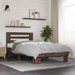 vidaXL Cadre de lit sans matelas chêne marron 90x190 cm