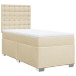 vidaXL Sommier à lattes de lit avec matelas Crème 100x200 cm Tissu