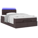 vidaXL Lit ottoman avec matelas marron foncé 120x200 cm tissu