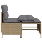vidaXL Salon de jardin avec coussins 4 Pièces beige résine tressée